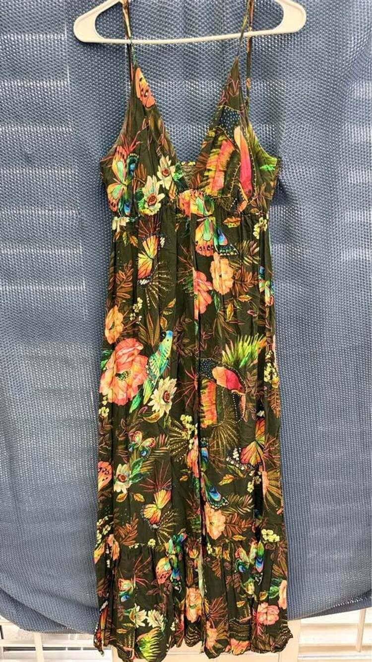Farm Rio Tropical Print V-Neck Maxi Dress